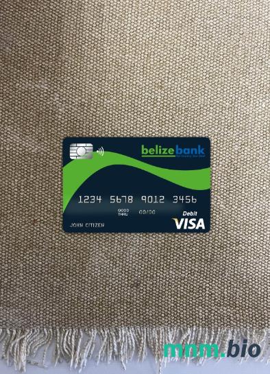 Belize Belizebank wygląd zdjęcia karty wizowej skan PSD + zdjęcie
